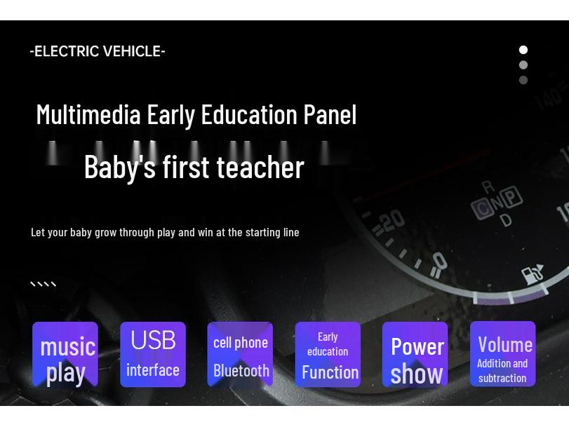 Dětské elektrické autíčko s dálkovým ovládáním, světly, hudbou a režimem kočárku pro kluky a holky.