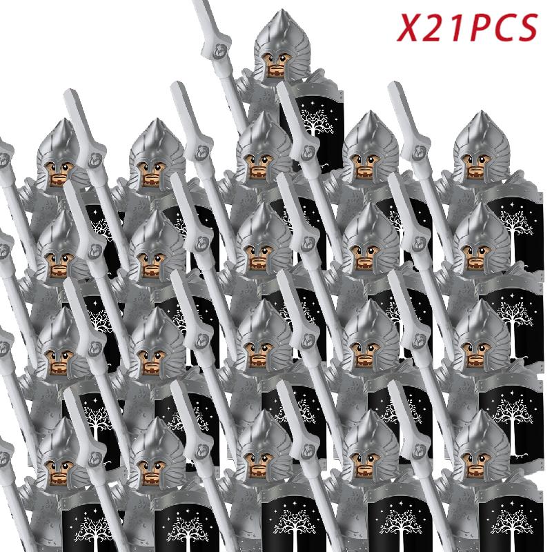 New 8pcs/lot MOC Uruk-hai Orc Army Group Orcus Figures Model Building Blocks LOTR Bricks Medieval Toys for Children gifts