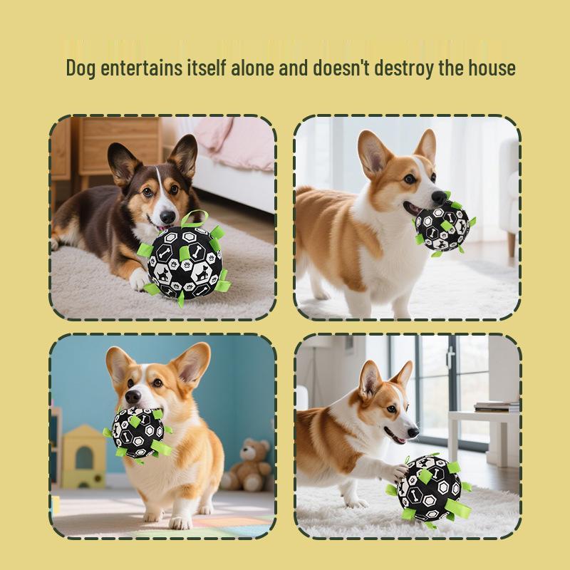 Outdoor Dog Football Toy: Sounding, Plush, Teething, & Self-Entertainment Training Ball