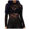 Women's Solid Color Lace Long Sleeved High Neck Base Small Shirt Top High Neck Base Small Shirt Top