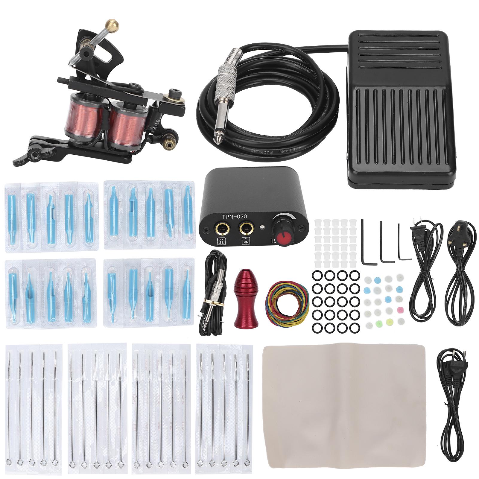 

10 Coil Tattoo Machine 3RL 5RL Tattoo Needle Practice Exercise Skin Tattoo Tools Kit 90‑265V