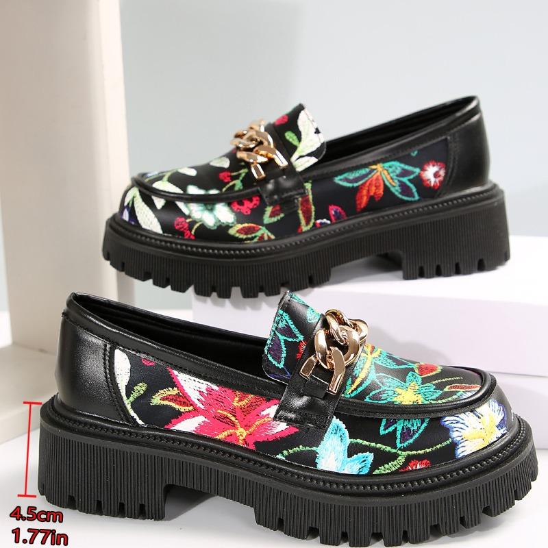 Spring and Autumn New Model Thick-Topped Women's Round-Toe One-Piece Shoes