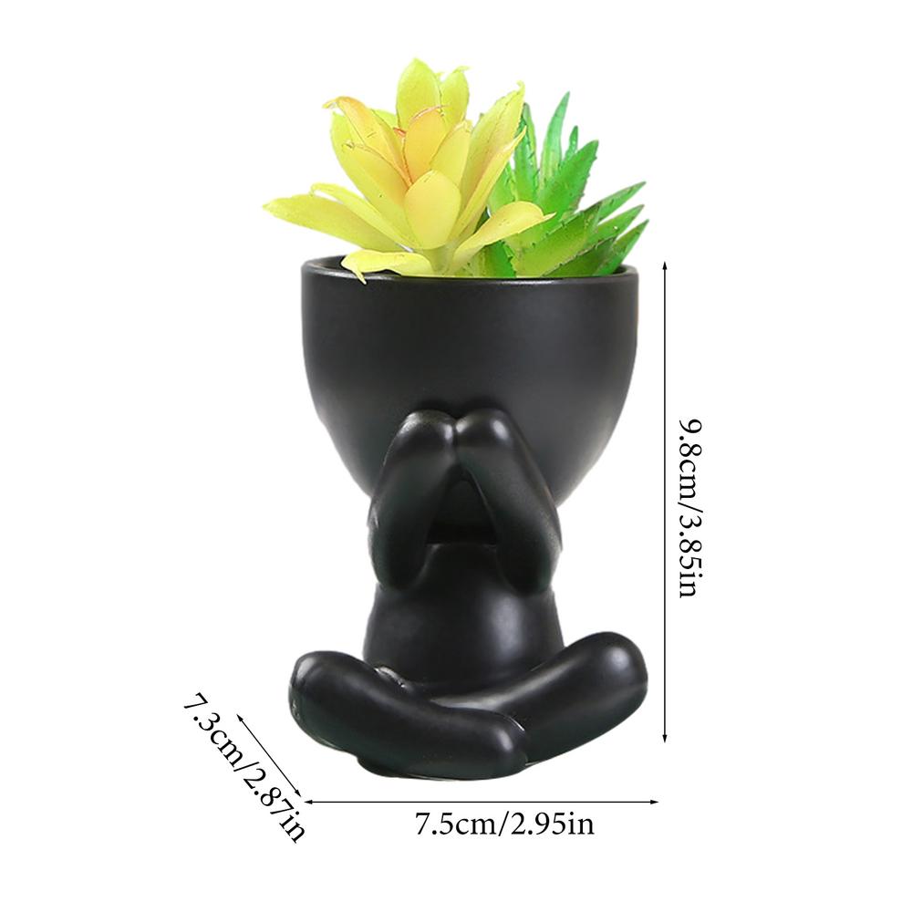 Figurka Wazon na Kwiaty Mała Figurka Ceramiczny Kreatywny Stół Dekoracja Doniczka Wazon Kształt Ludzkiego Ciała Mała Doniczka na Sukulenty BEZ Rośliny