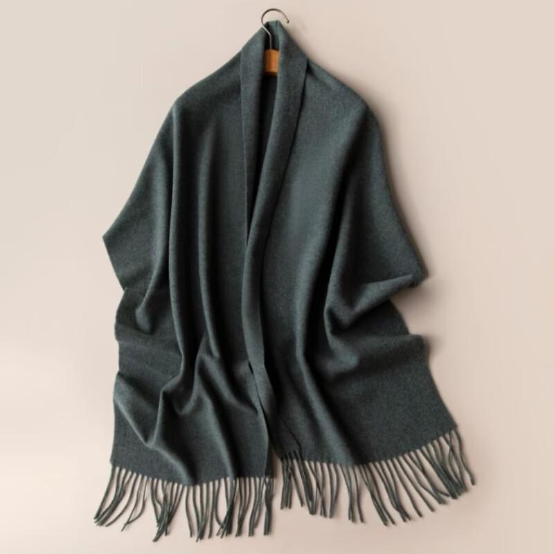 Xincaizhiyun Einfarbiger Wollschal mit Fransen