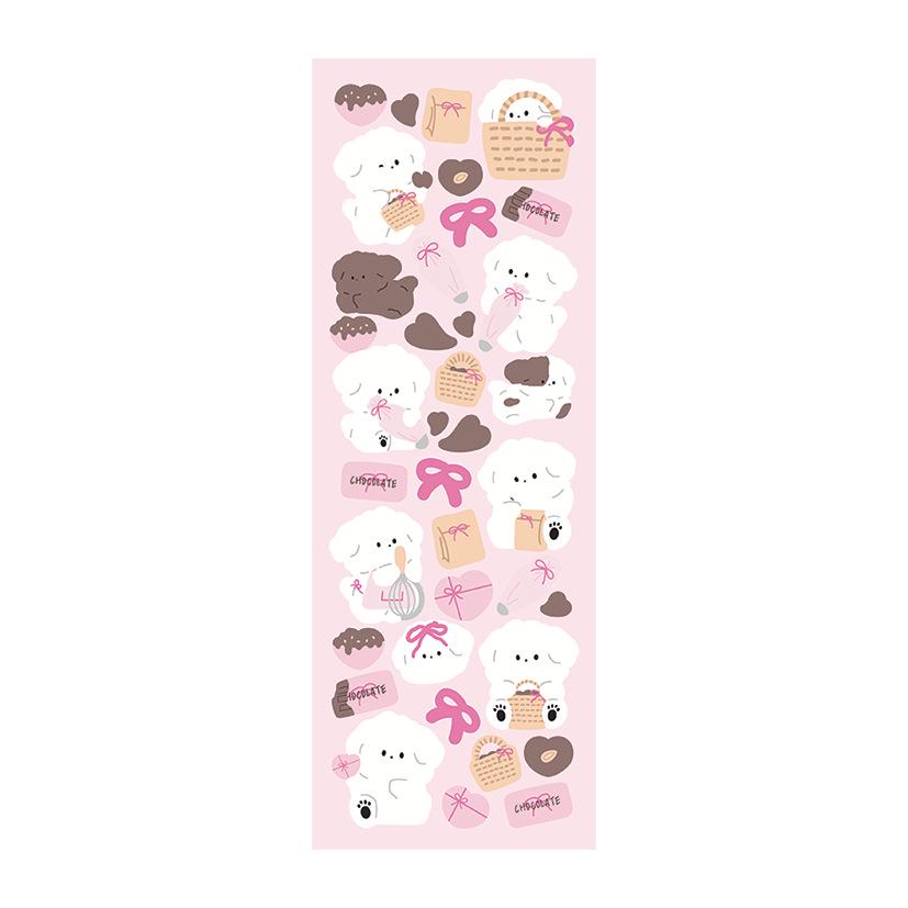 Korean Style Cute White Dog Stickers - Creative Cartoon Animal Designs for DIY Guka Journals
