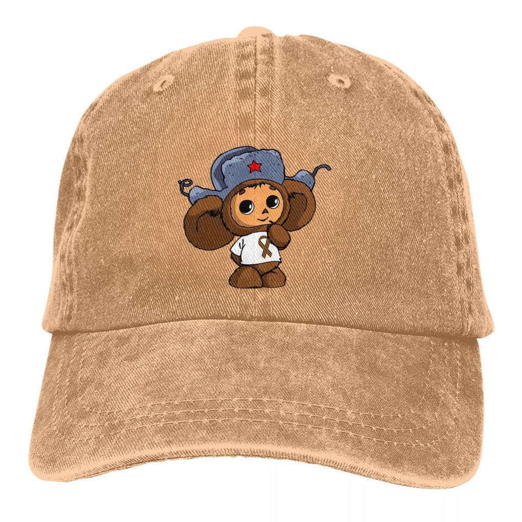 Summer Cap Sun Visor USSR Hip Hop Caps Cheburashka Cute Soviet Russian Cartoon Cowboy Hat Peaked Hats