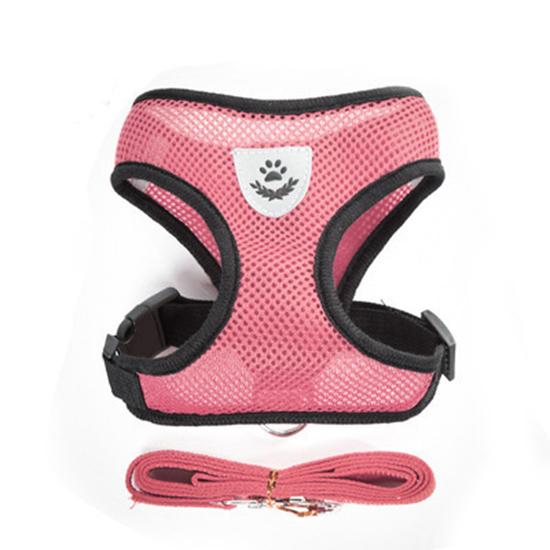

Поводок для домашних животных Веревочный жилет для кошек и собак Сетчатый дышащий шлейка для домашних животных S розовый