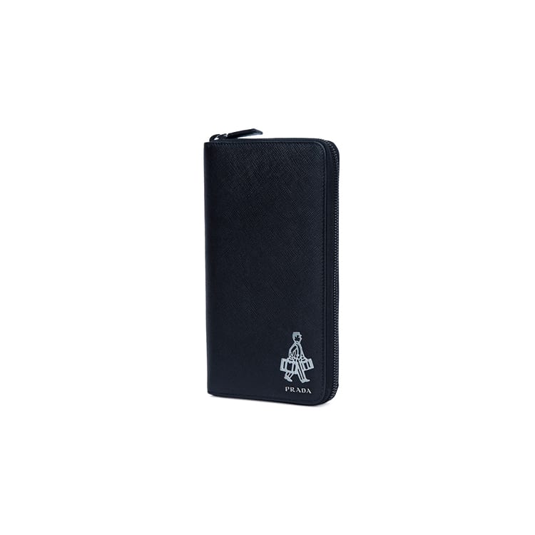 PRADA Cow Leather Wallet Unisex Black 2ML188-9Z2-F0002