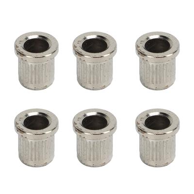 6Pcs Guitar String Ferrules Through Body Brass Recordative Edition for Electric Guitars Silver
