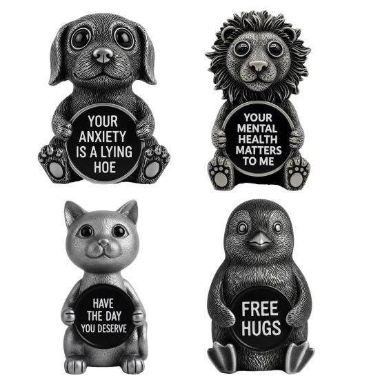 Cartoon Animal Figurine Your Anxiety Is A Lying Hoe Dog Cat Penguin Orangutan Lion Statue Sculpture Home Office Decoration Ornament