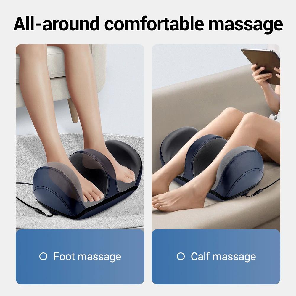 3-in-1 Electric Foot Massager Heat Vibration Roller Leg Feet Sole Muscles Relax Massage Hot Compress Foot Machine Remote Control