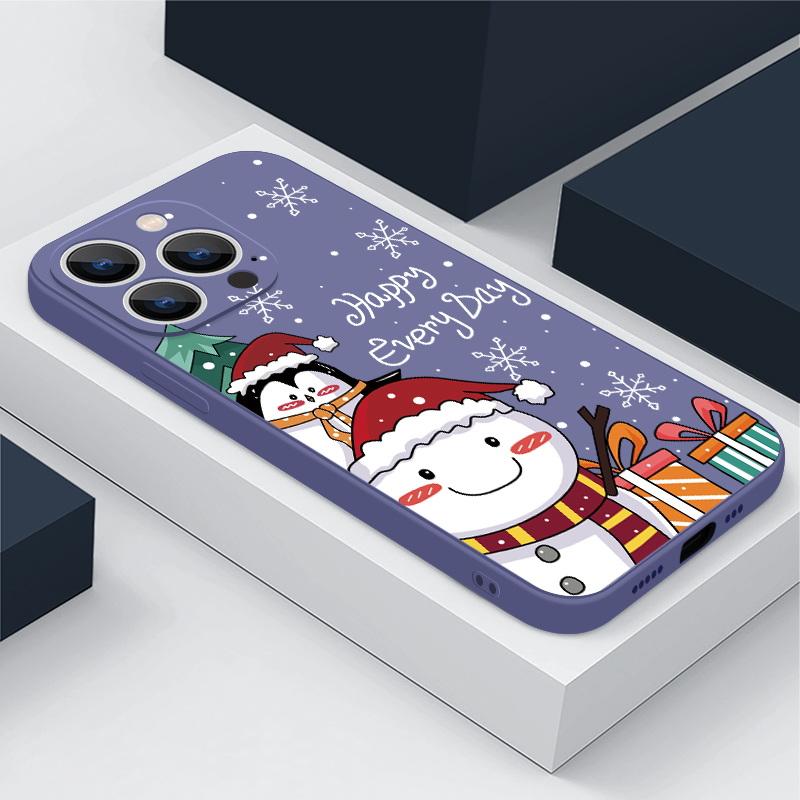 

Мягкий силиконовый чехол для телефона Santa Claus Elk для iPhone 16 15 Pro Max 14 Pro 13 12 11, противоударный чехол из ТПУ с рождественской тематикой и веревкой iPhone 12 Pro Max