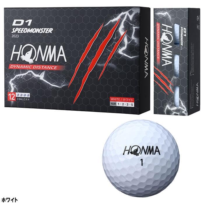 [2 Dozen Set] D1 SPEEDMONSTER 2023 Model BT2302 White 24-Ball Distance Golf Balls