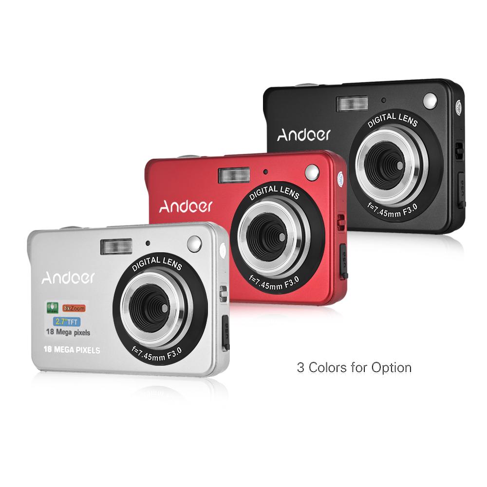 Andoer 18M 720P HD digitální kamera Videokamera s 2ks dobíjecími bateriemi 8x digitální zoom