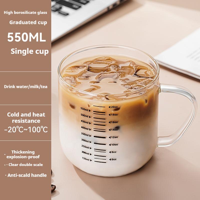 Gianxi Högborosilikatglas Mugg Hushåll Högtemperaturbeständig Livsmedelsklassad Vattenmugg Skålad Kaffemugg Glasmuggar