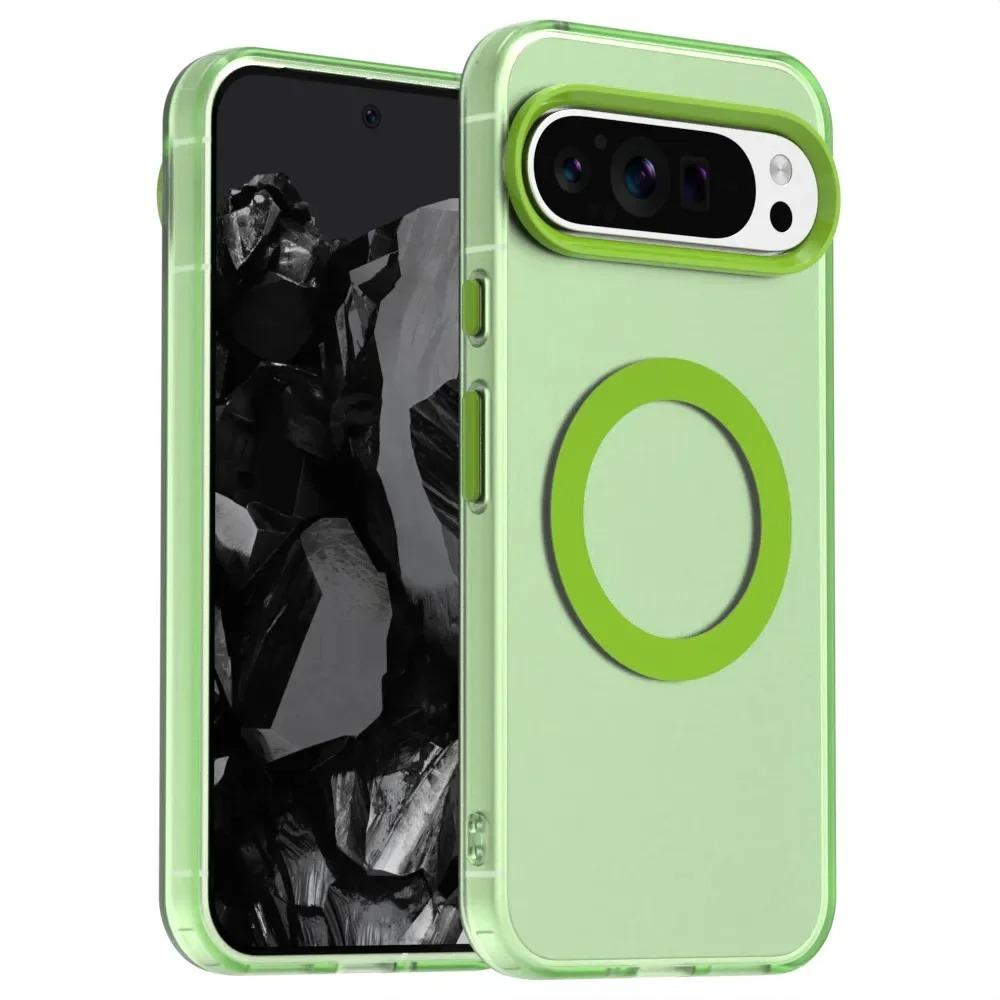 Crystal Matte Clear Candy Color Phone Case for Google Pixel 10 9 8 A Pro XL Shockproof Magnetic Wireless Charge Protector Cover