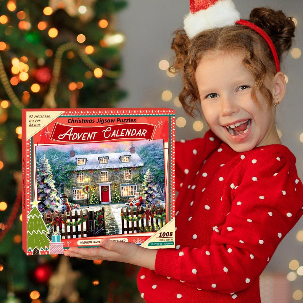 Creative 24 Boxes Of Puzzle  Red Christmas 24 Days Surprise Guessing Music  Small Gift