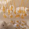 Starfish & Seahorse Stainless Steel Necklace with White Shell
