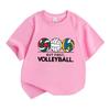 Kids Boys Girls 100% Cotton Crew Neck Short Sleeve T-Shirt, Cute Volleyball Pattern But First Volleyball Graphic Casual Comfy Tee for Children Daily S