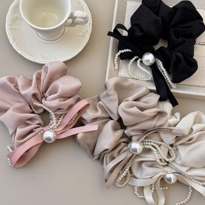 Coleteros accesorios para el cabello para mujer banda para el cabello elástico coreano tocado lazo diseñador vintage perla popular kpop dulce