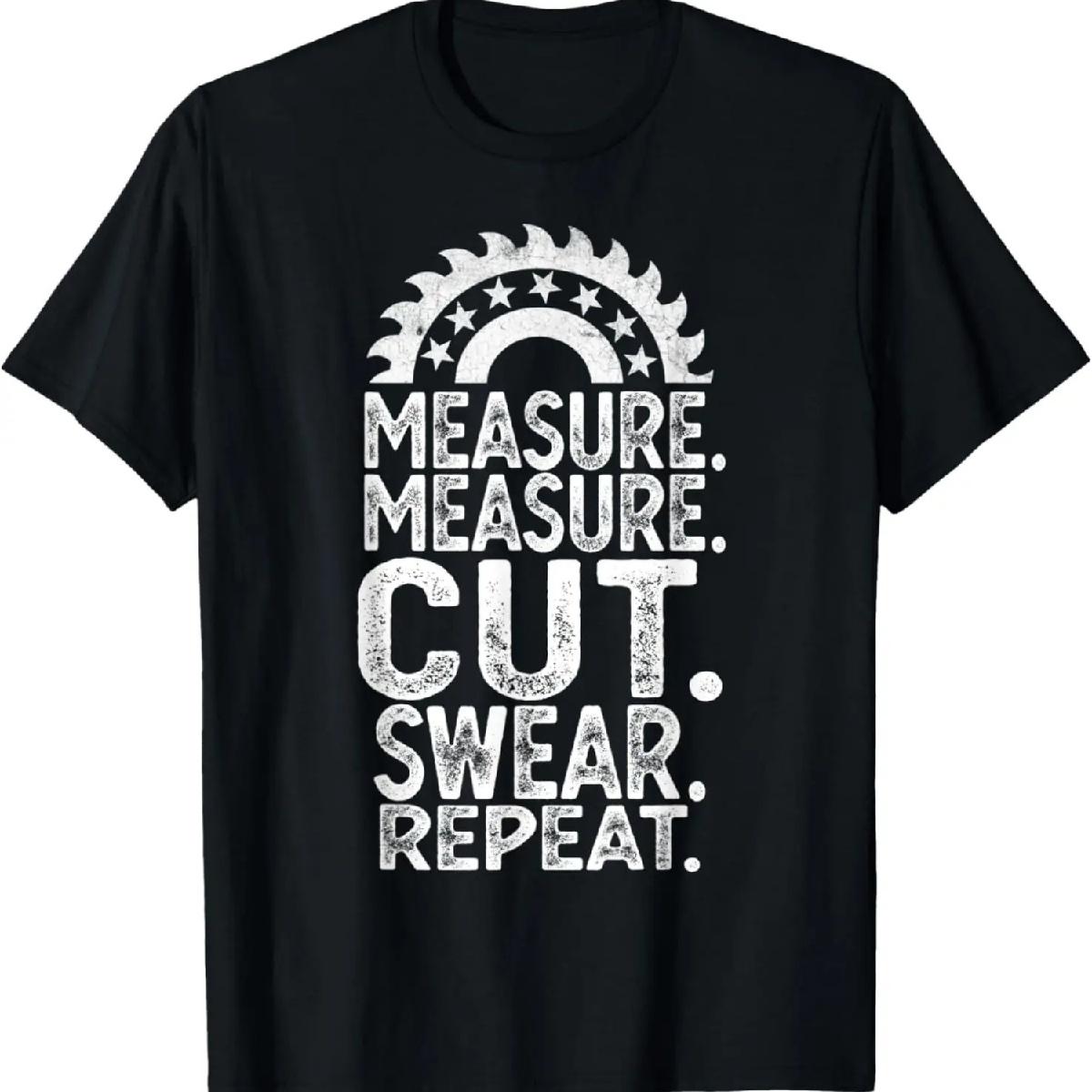 

Funny Dad Daddy Measure Cut Handyman Woodworker Father Day T-Shirt XXXXXL чорний