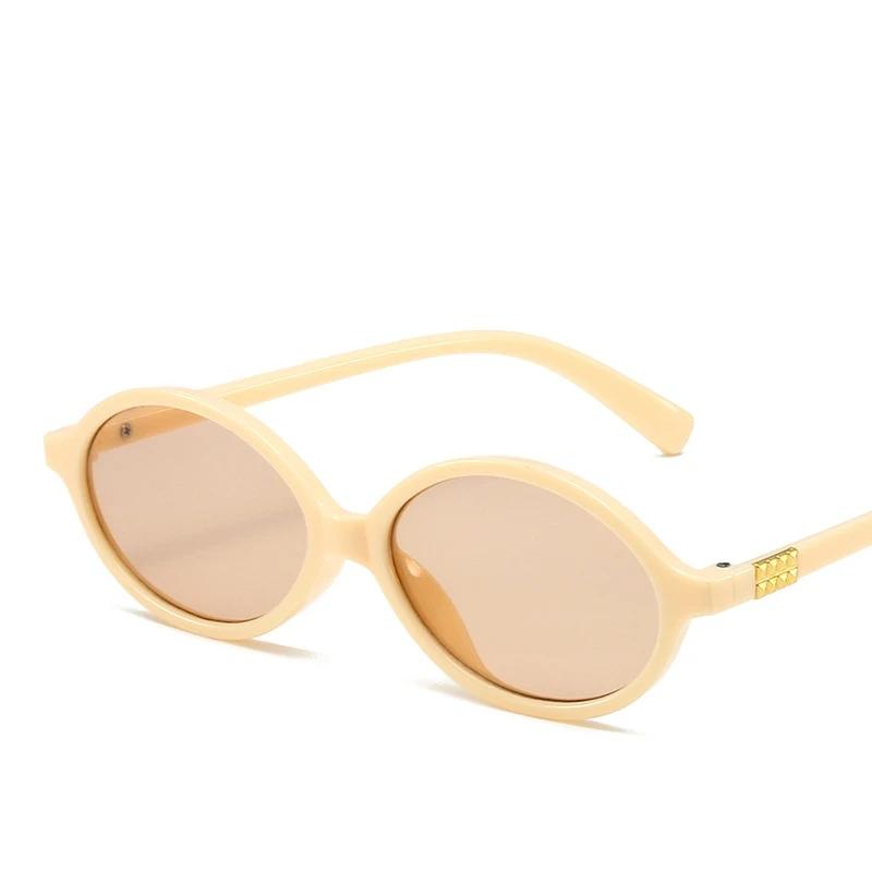 Retro Style New Style Small Oval Anti Blue Light Flat Mirror Instagram Internet Celebrity Nerd Eyeglasses Outdoor Shades Oval Sun Glasses