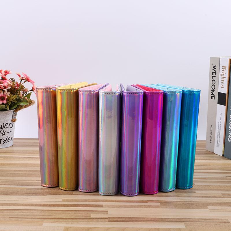 New 2026 A6/A5 Macaroon Laser Color PU Leather DIY Binder Notebook Cover Diary Agenda Planner Paper Cover School Stationery