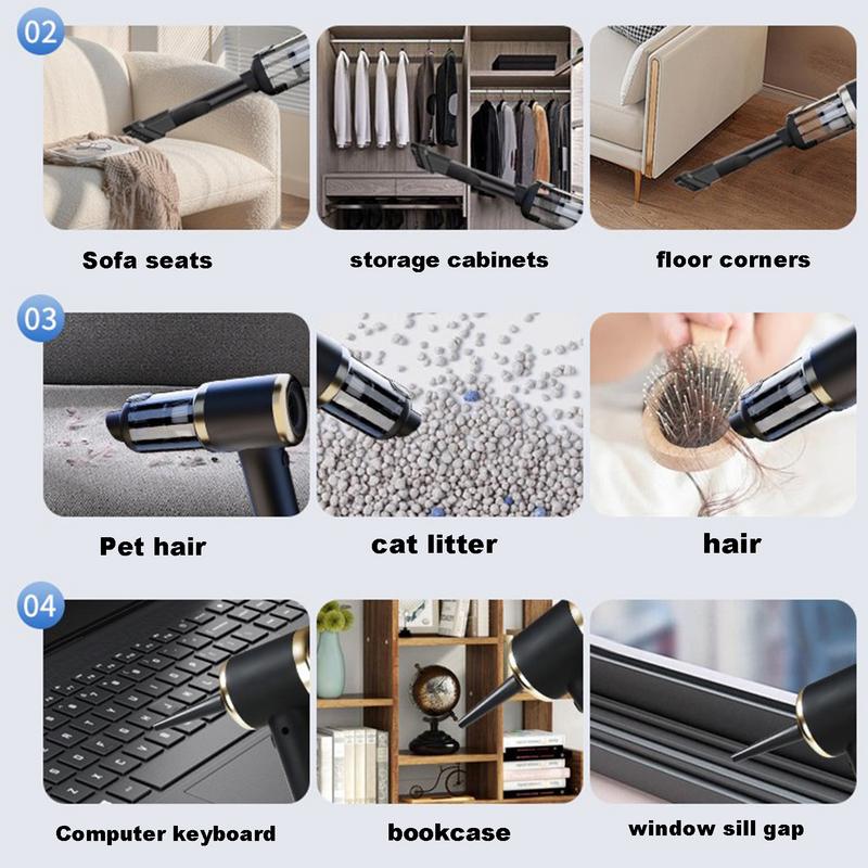 High Power Wireless Cleaner 5500Pa Handheld Car Vacuum Cleaner Car Cleaning Kit For Car Travel RV Car Accessories