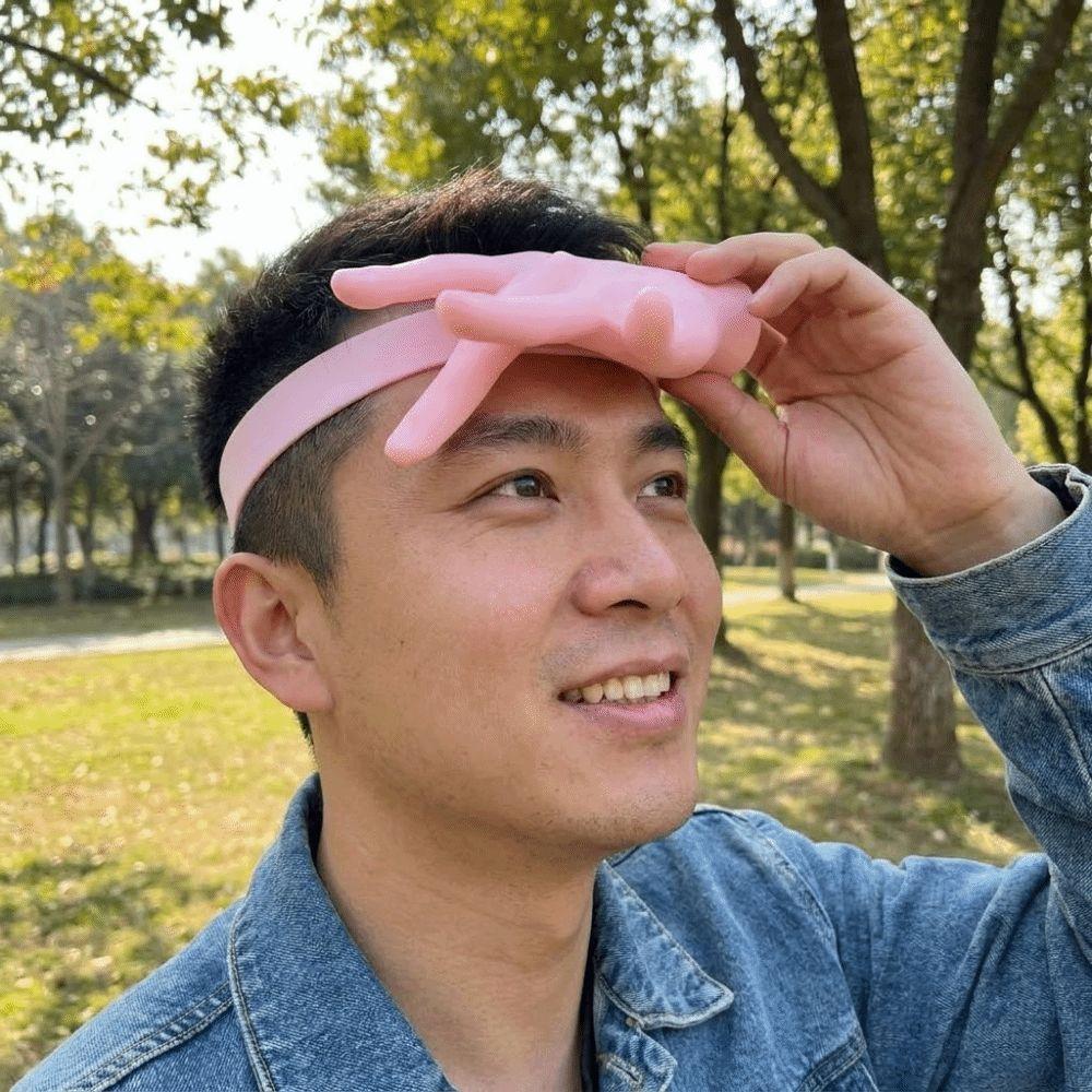 UV Protection Orchid Finger Sun Visor Plastic Novelty Palm Sun Hat Adjustable Detachable Hand Sun Protection Cap
