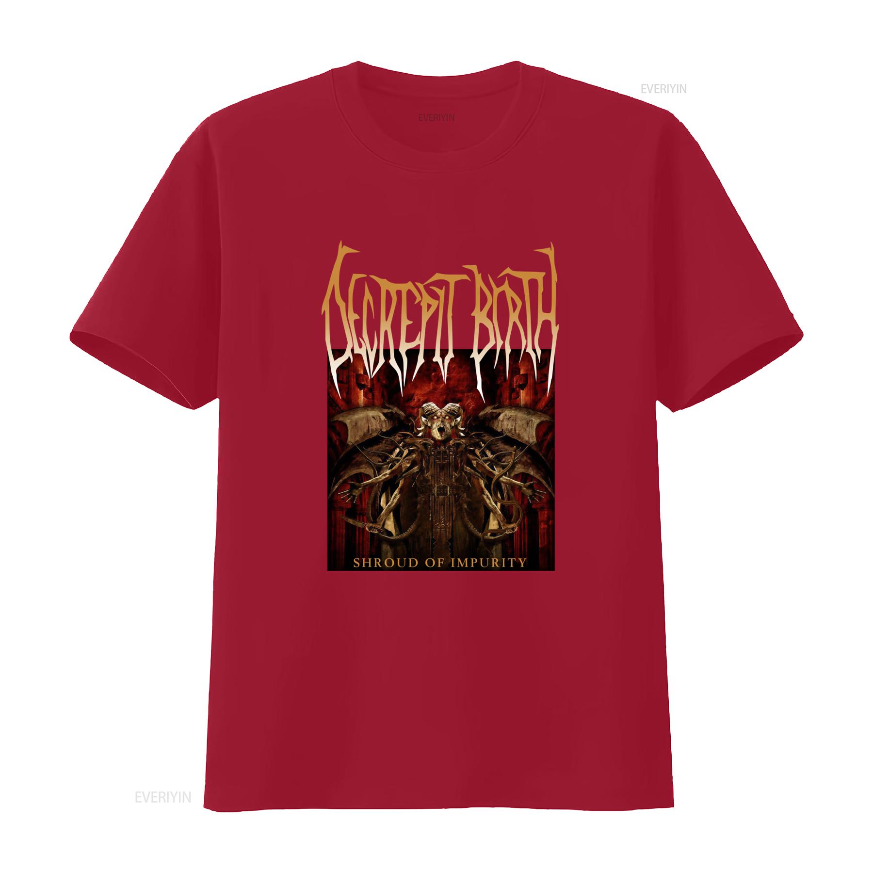 

Decrepit Birth Shroud Of Impurity T Shirt for Men Medium Size Heavy Metal Band Design vintage Washed Versatile Stylish homme S