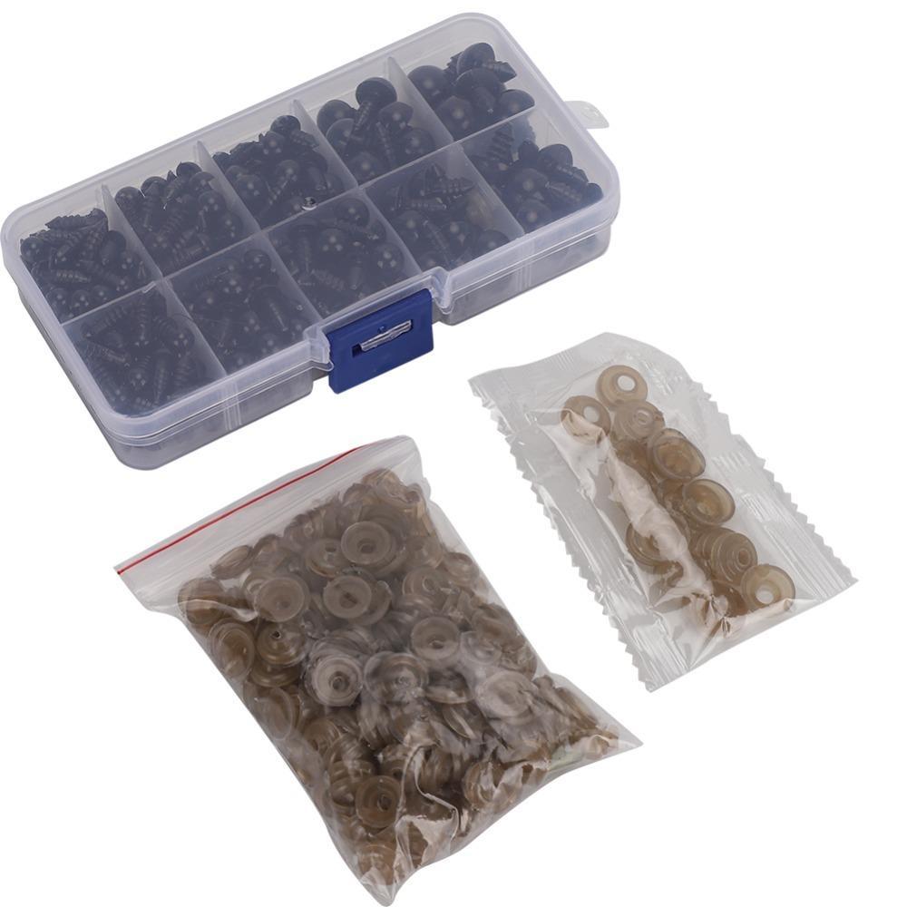 240pcs Plastic Doll Eyes With Washers Plastic Screw Type Eyes Doll Making Amigurumi Eyes  Felted Toy