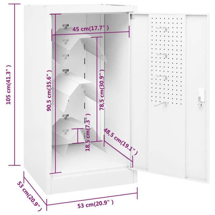VidaXL Saddle Cabinet White 53x53x105 Cm Steel 339603