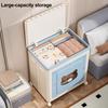 Stackable Storage Bin with Lid Foldable Storage Box with Door And Casters Collapsible Rolling Organizer