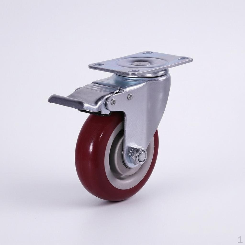 Juliang 2.55 Inch Polyurethane PU Silent Swivel Caster Wheels for Carts and MediumDuty Shelving 2.5
