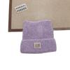 Simple Labeling Cold Hat Dopamine Color Knitted Hat Women's Fashion Thickened Warm Autumn and Winter New Wool Hat