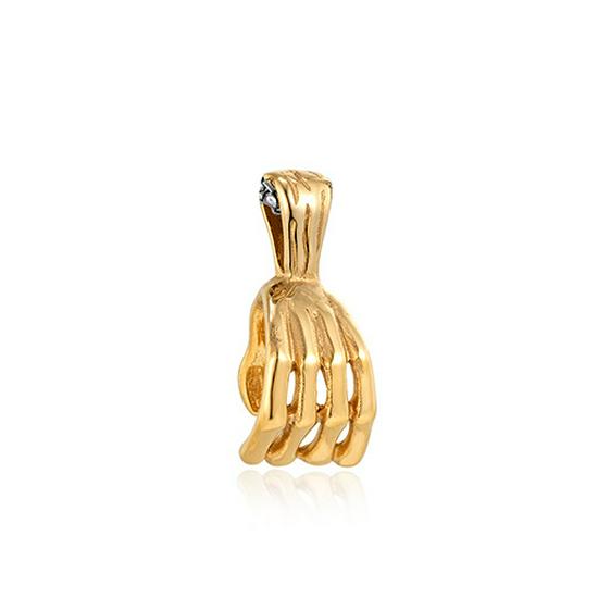 

Европейское и американское ожерелье с подвеской в виде руки-черепа - Титановая сталь, готический хип-хоп стиль