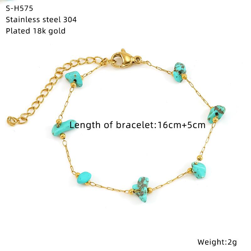 Titanium Steel Glazed Bead Pearl Bracelet, Sweet Crystal Natural Stone Colored Jewelry, High Sense Of Personality