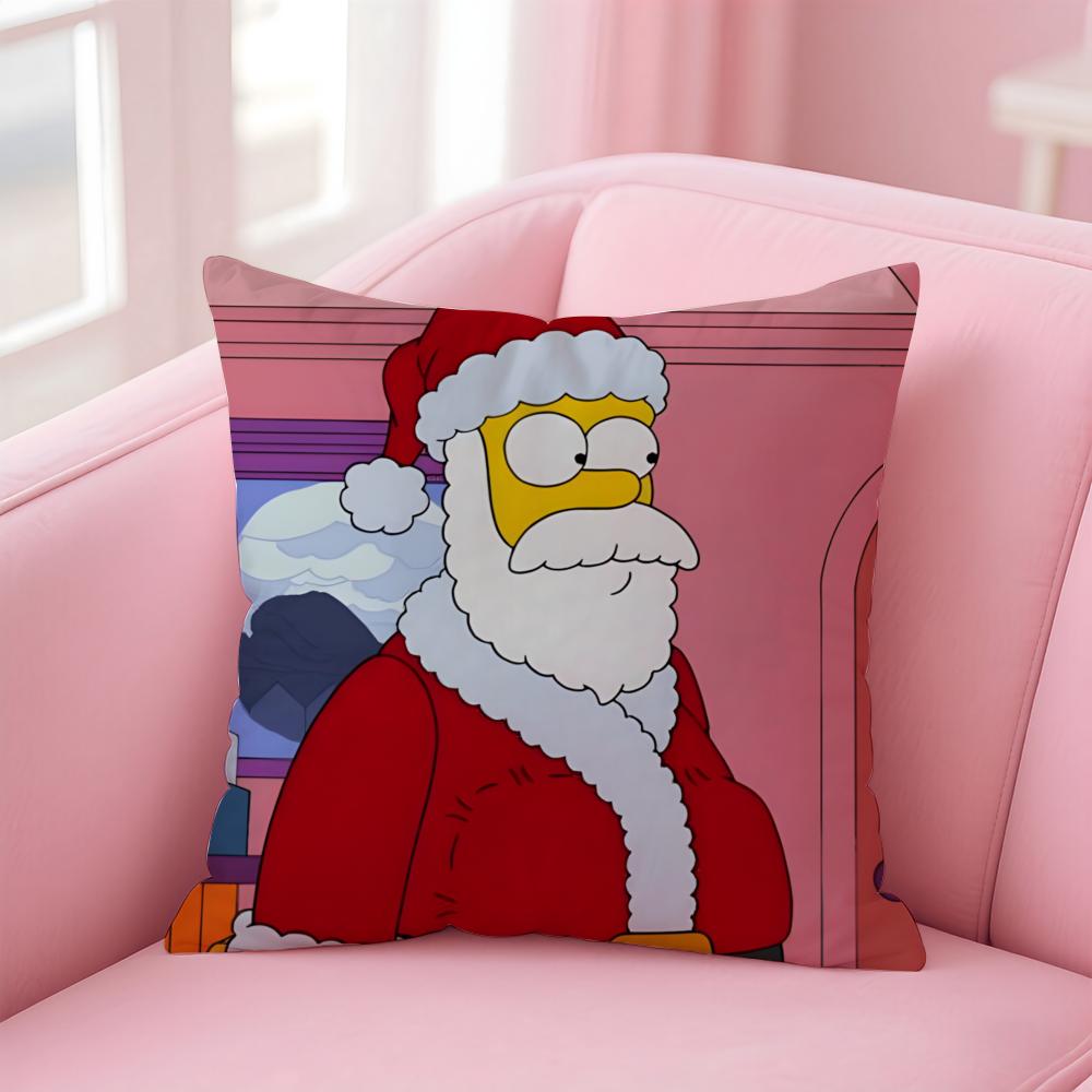 Husa de Pernă Anime S-Simpsons pentru Casă și Mașină, Multi-Scenă - Reversibilă, Moale și Durabilă pentru Utilizare Zilnică