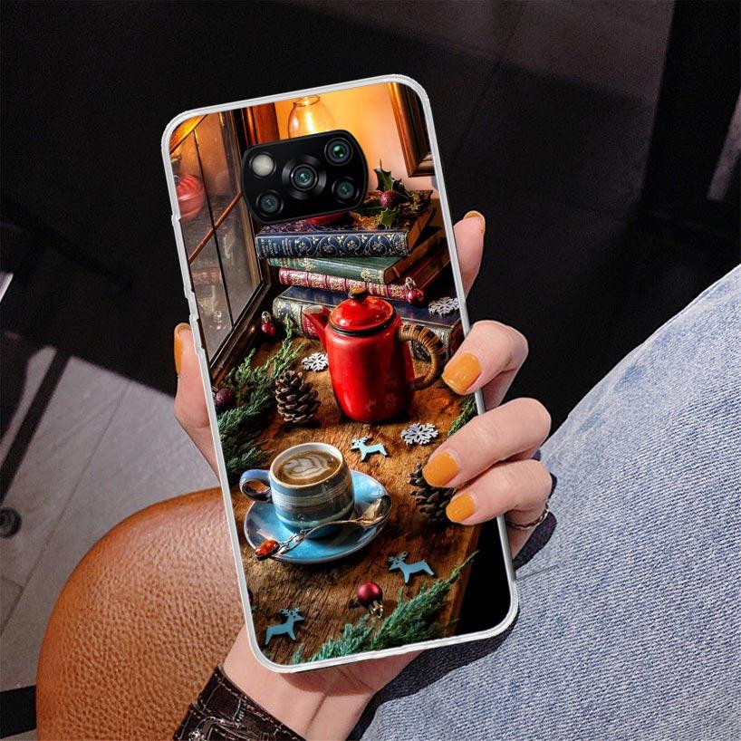 

Зимний Кофе Рождественский Чехол Для Телефона Для Xiaomi Poco X7 X6 X5 Pro F7 Ultra Redmi 15C 15 13C 13 12C 12 10 10A 10C 9 9A 9C 9T Чехол Redmi 13C