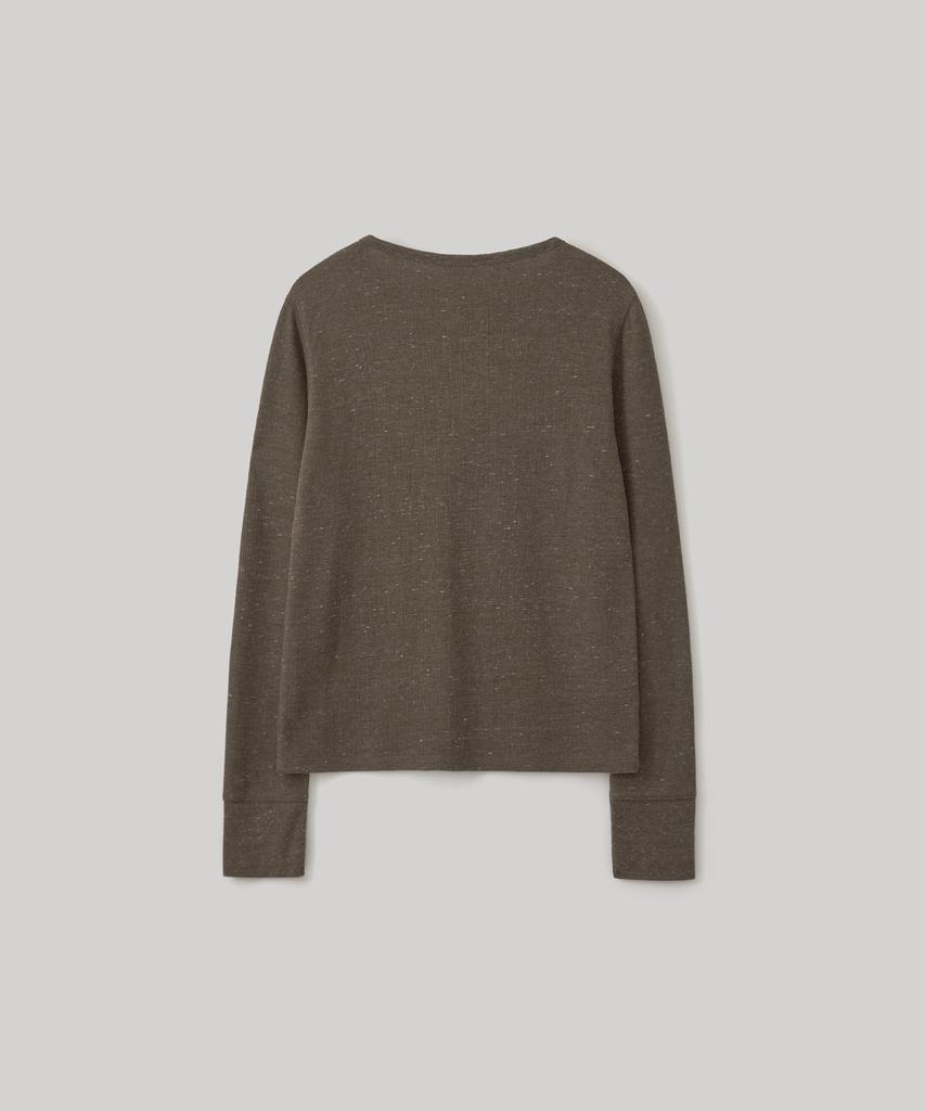 ANOTHER OFFICE WOMEN W. Waffle Henley Shirt (Mild Brown)