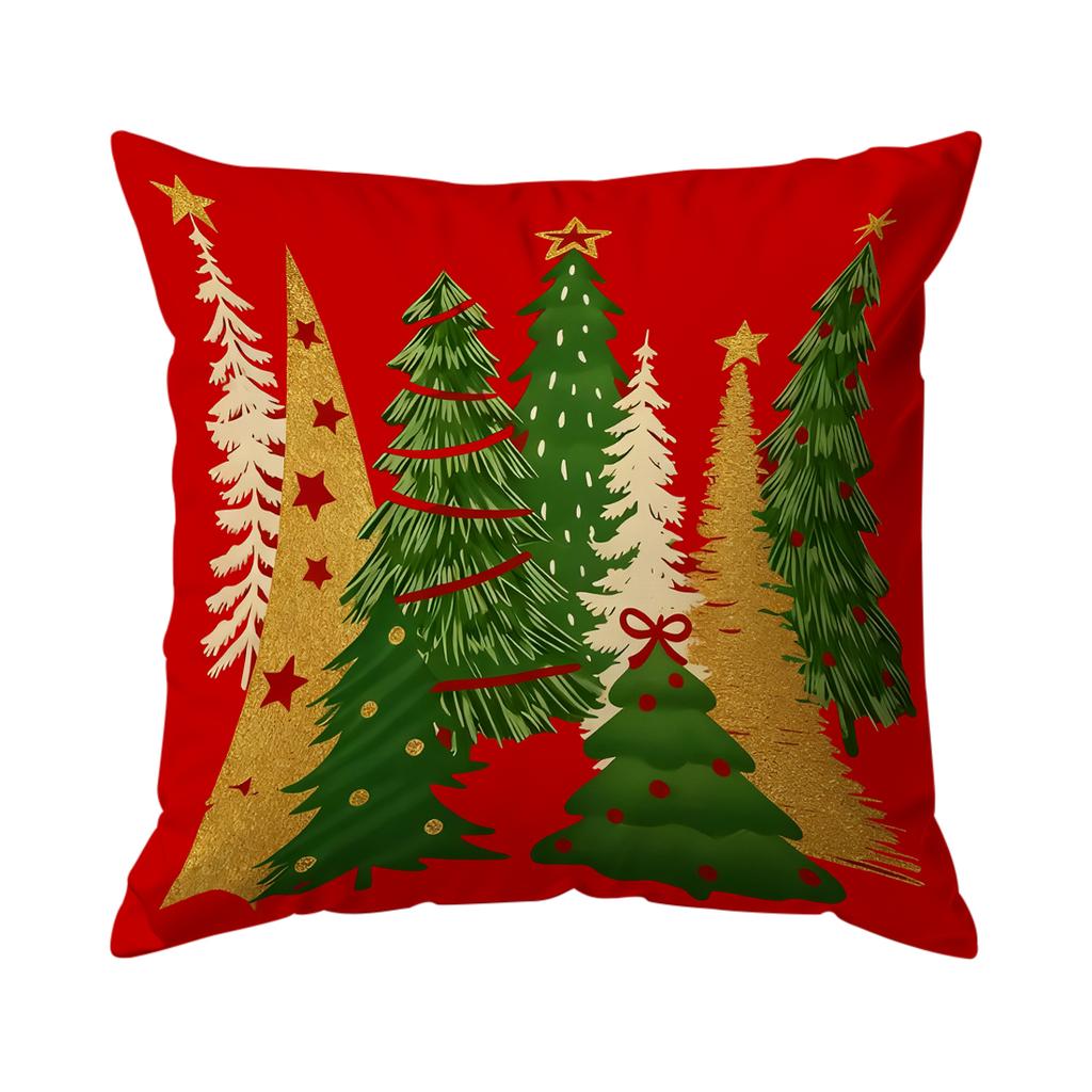 Christmas Tree Pillowcase Bedroom Sofa Cushion Cover 100% Polyester Living Room Soft Cushion Pillowcase Home Decor