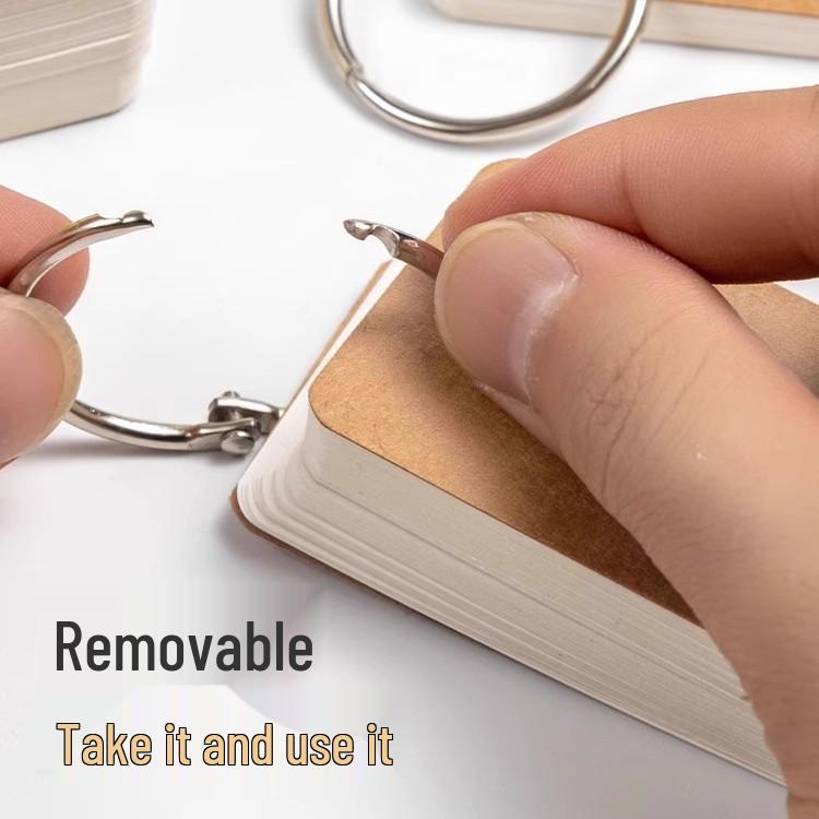 Compact Loose-Leaf English Vocabulary Notebook with Iron Ring