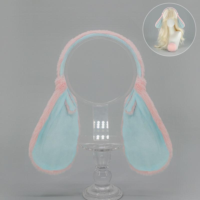 Source Easter Bunny Headdress Lolita Rabbit Ears Tail Set Plush Lop Ears Rabbit Ears Headband