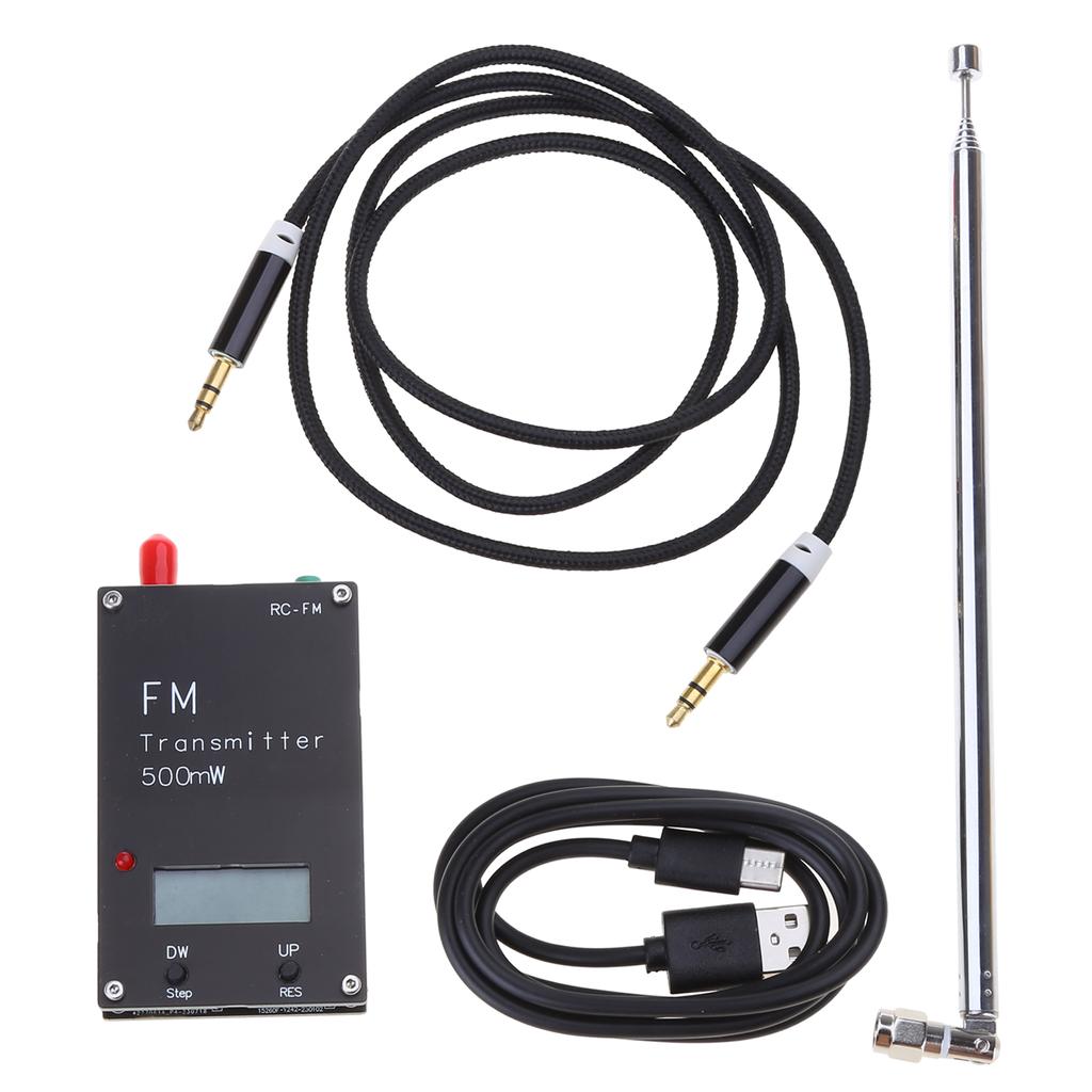 Aluminum Shell FM Transmitter Stereo Transmitter 500mW with LCD Screen Type C Port for Parking Lot with Memory Function