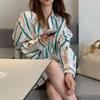 Striped Women's Shirt Turndown Collar Single Breasted Contrasting Color Pocket Ladies Blouse Spring Casual Daily Famale Loose Front Open Top