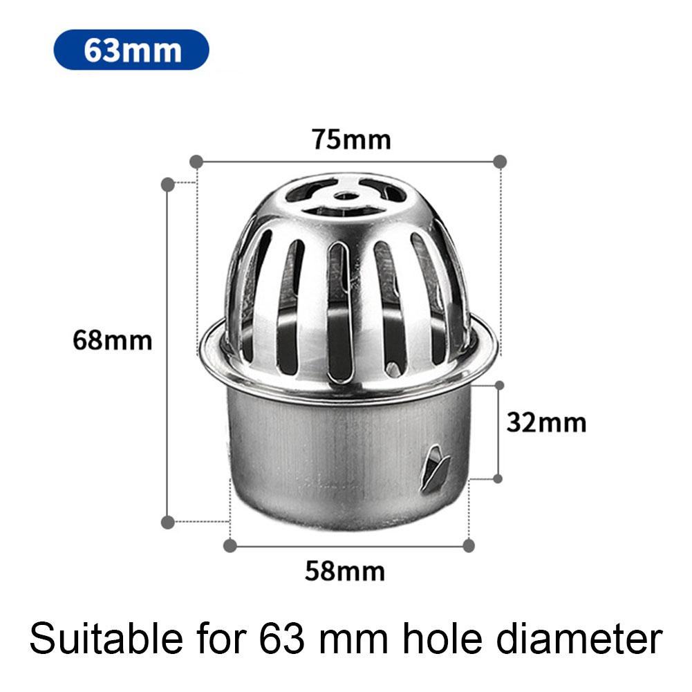 Balcony Roof Floor Drain Stainless Steel Round Large Displacement Anti-Clog Filter Screen Cover Outdoor Floor Drain Gutter Sewer