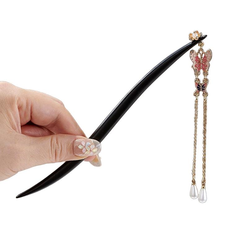 1Pc Tassel Fresh Wood New Chinese Style Sandalwood Hairpin Ancient Headwear Tassel Hairpin