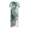 Women's Casual Dresses Printed Dresses Summer Dresses Printed Pleated Round Neck Midi Dresses Basic Classic Outdoor Daily Short Sleeve Loose Dresses