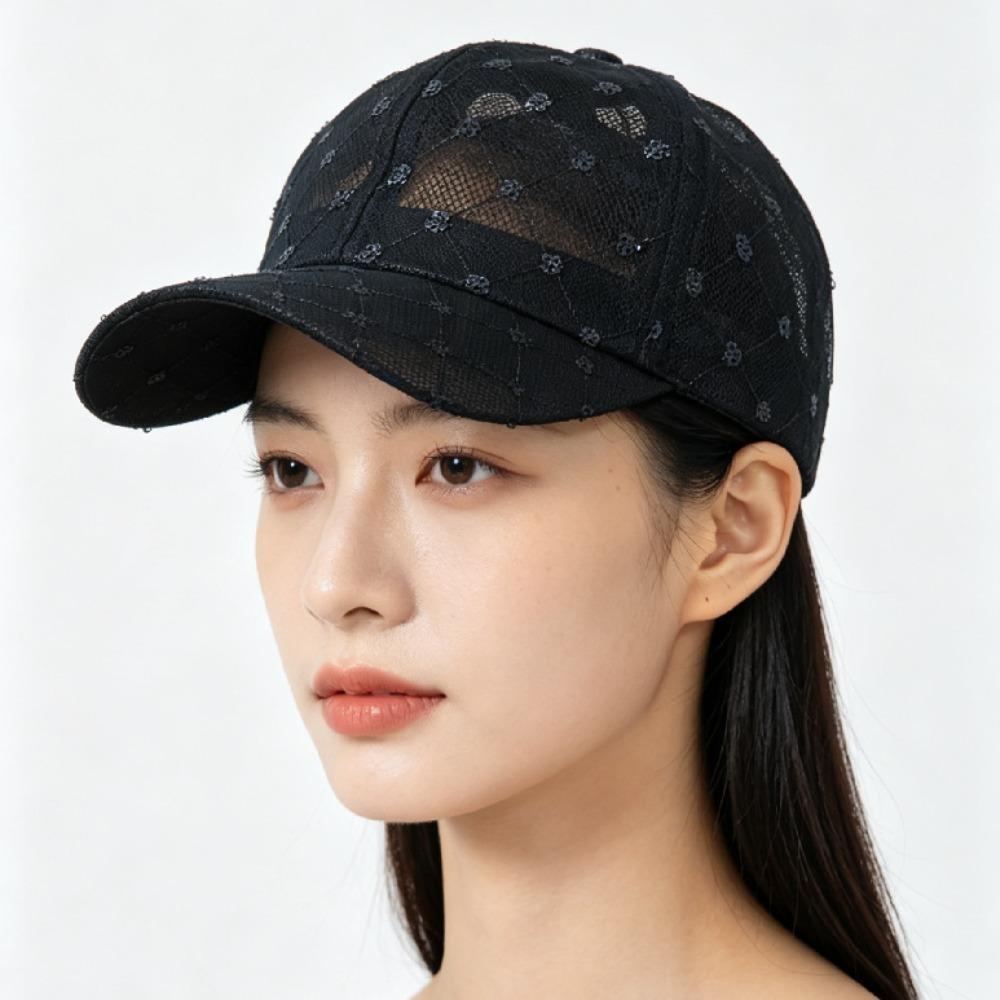 Adjustable Summer Baseball Cap Hollow Floral Outdoor Sun Hat Breathable Baseball Hat  Sport Wear