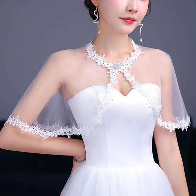 Korean Solid Color Thin Chiffon Women'S Sunscreen Shawl Summer Collocation Suspender Skirt With Diamond Buckle Lace Cloak V25
